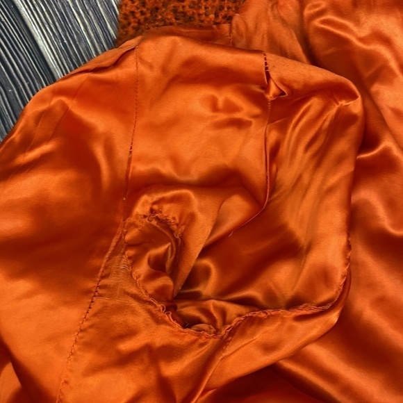Vintage Woman’s Di Vinci By Roberto California Orange Knit Buttoned Down Coat - Picture 12 of 13